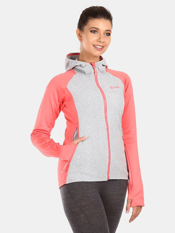 Kilpi Šedo-růžová dámská fleecová mikina Kilpi VERSAM-W