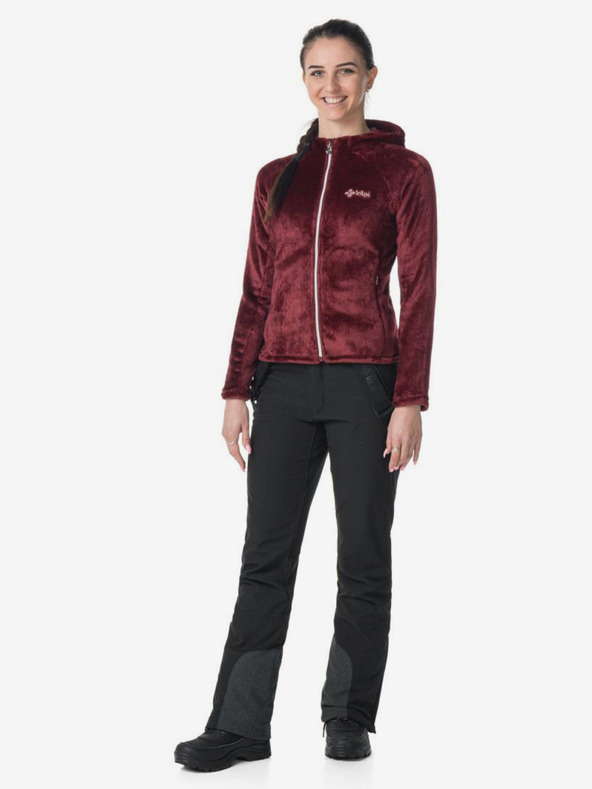 Kilpi Vínová dámská fleecová mikina s kapucí Kilpi MARIEL-W