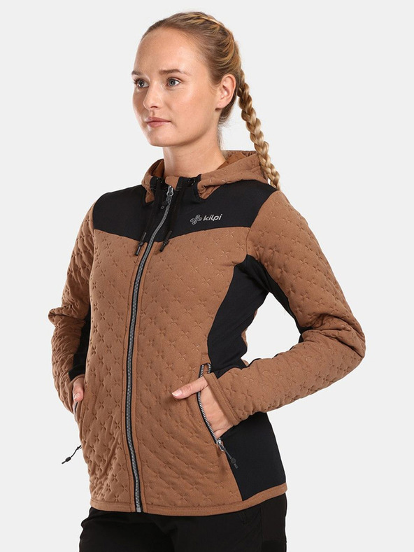 Kilpi Černo-hnědá dámská mikina Kilpi NEVIA-W