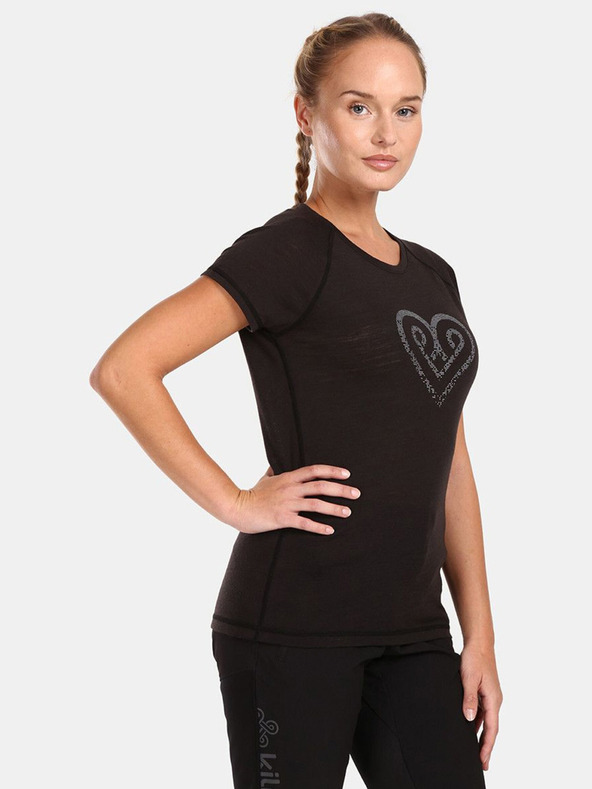 Kilpi Černé dámské tričko s příměsí vlny Kilpi ZARJA