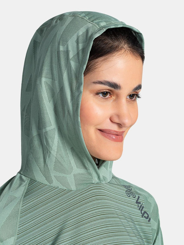 Kilpi Zelená dámská sportovní mikina s kapucí Kilpi AILEEN