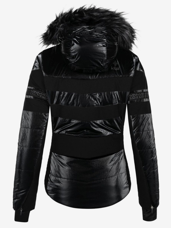 Kilpi Černá dámská lyžařská bunda s umělým kožíškem Kilpi DALILA