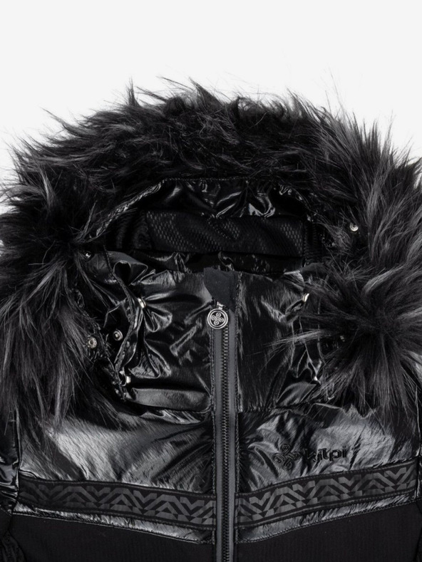 Kilpi Černá dámská lyžařská bunda s umělým kožíškem Kilpi DALILA