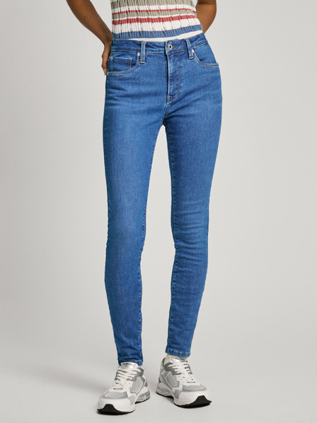 Pepe Jeans Modré dámské super skinny fit džíny Pepe Jeans