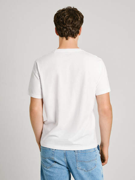 Pepe Jeans Bílé pánské tričko Pepe Jeans