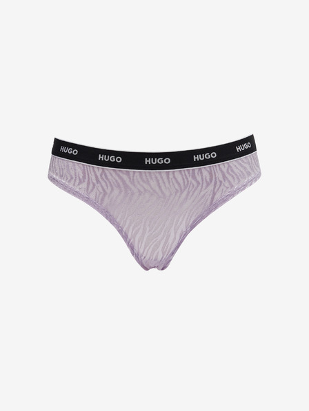 HUGO Sada tří dámských kalhotek v černé, růžové a fialové barvě HUGO