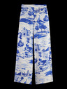 Scotch & Soda Modré dámské vzorované kalhoty Scotch & Soda Eleni