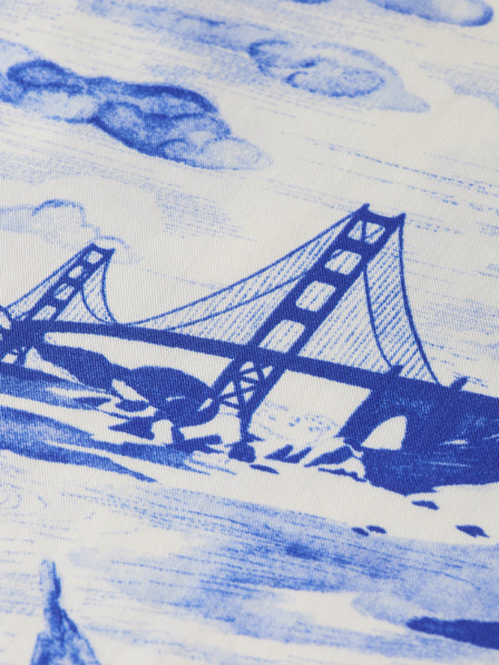 Scotch & Soda Modré dámské vzorované kalhoty Scotch & Soda Eleni