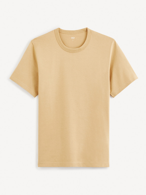 Celio Béžové pánské tričko Celio Tebox