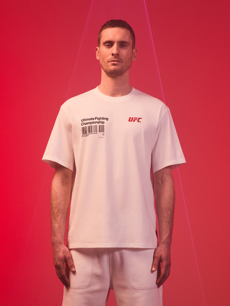 Celio Bílé pánské tričko s potiskem Celio UFC