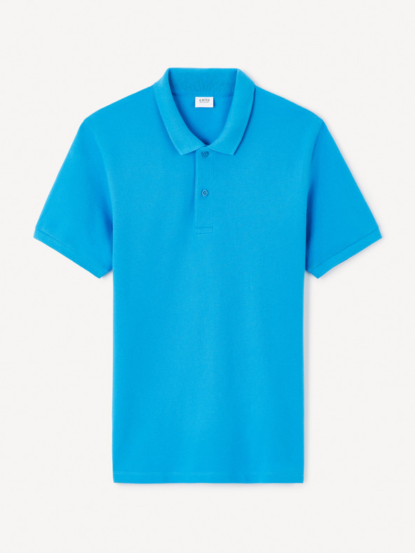 Celio Modré pánské polo tričko Celio Teone