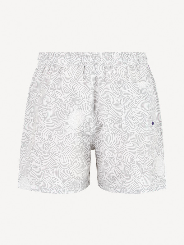 Celio Bílé pánské vzorované plavky Celio One Piece