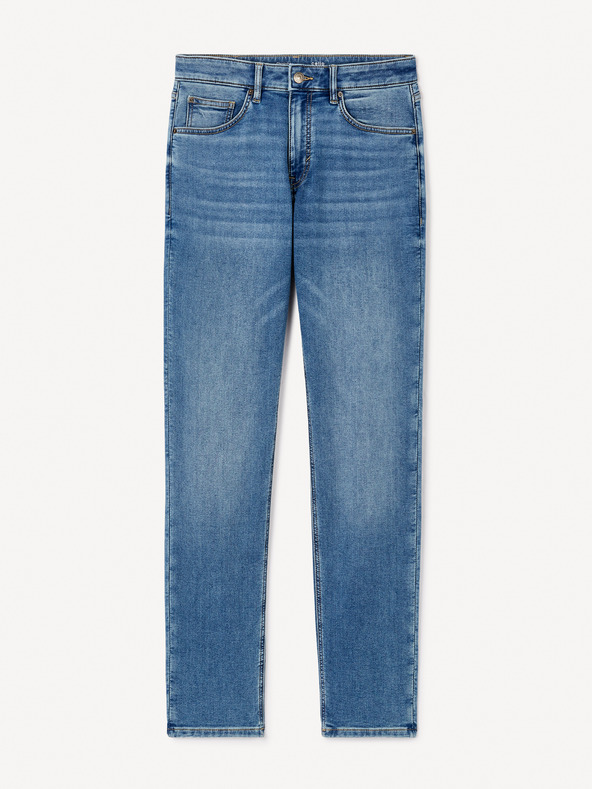 Celio Modré pánské straight fit džíny Celio C15 Stlmaille