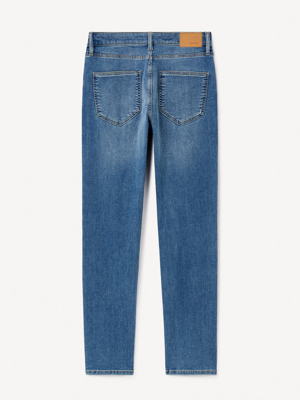 Celio Modré pánské straight fit džíny Celio C15 Stlmaille