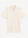 Celio Krémové pánské polo tričko Celio Gebruma