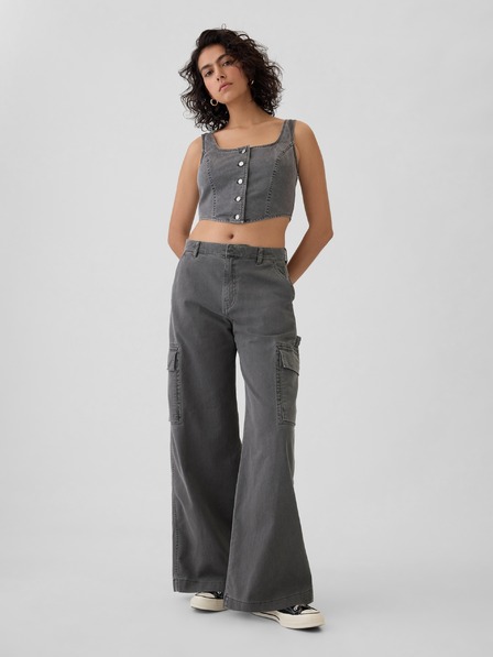 GAP Kalhoty s kapsami Baggy Khaki Cargo Gap