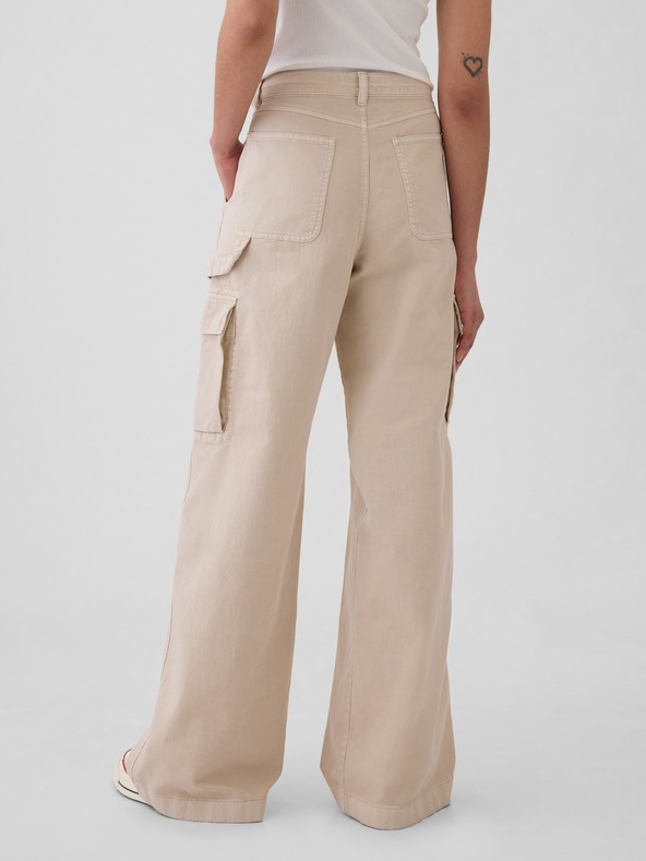 GAP Kalhoty s kapsami Baggy Khaki Cargo Gap