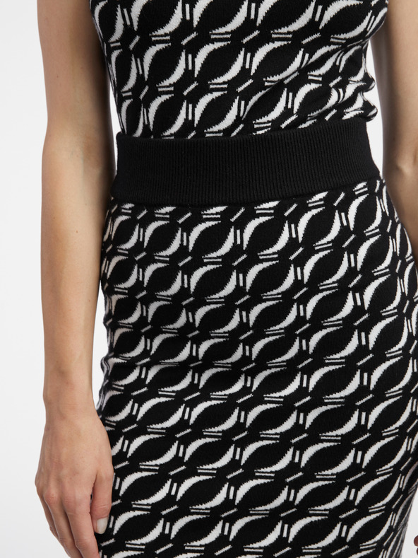 Orsay Bílo-černá dámská vzorovaný svetrová sukně ORSAY