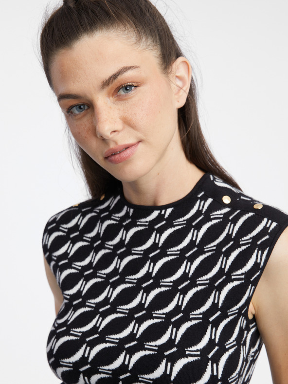 Orsay Bílo-černý dámský vzorovaný svetrový top ORSAY