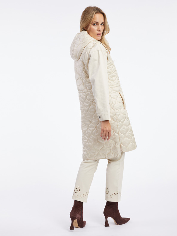 Orsay Béžová dámská dlouhá prošívaná vesta ORSAY