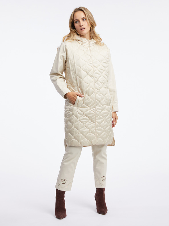 Orsay Béžová dámská dlouhá prošívaná vesta ORSAY