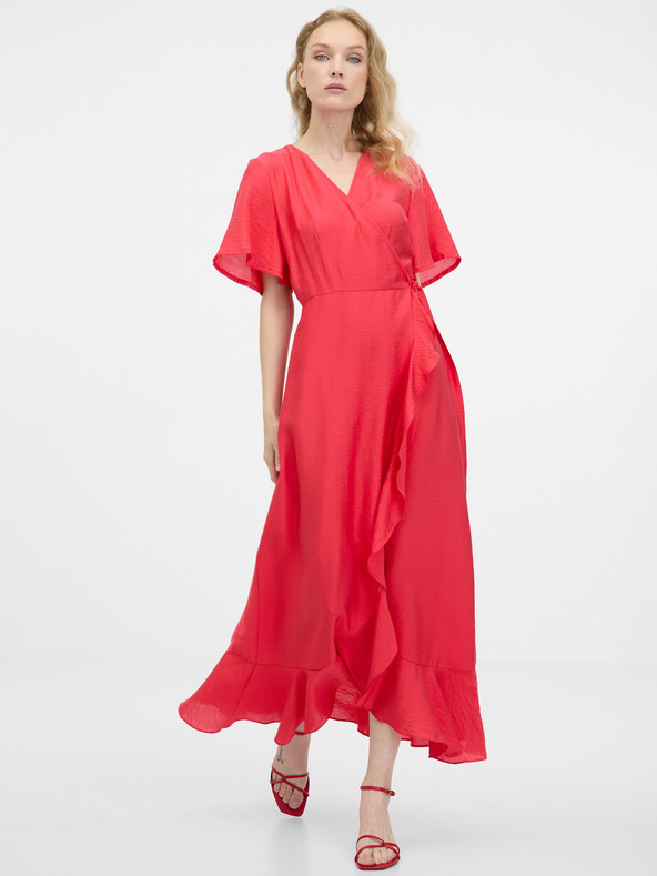 Orsay Červené dámské maxi šaty ORSAY