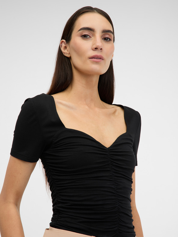 Orsay Černé dámské tričko s krátkým rukávem ORSAY