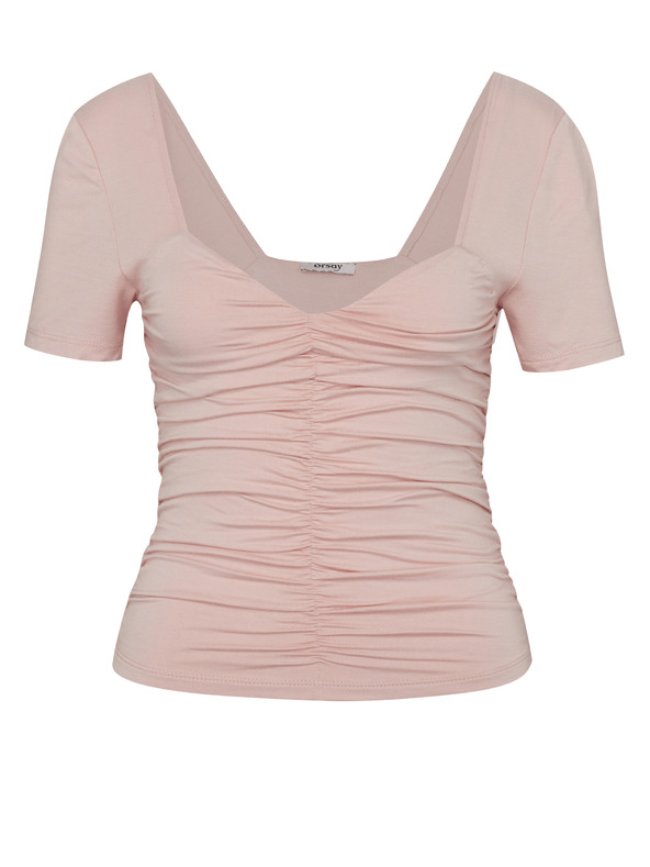 Orsay Světle růžové dámské tričko s krátkým rukávem ORSAY