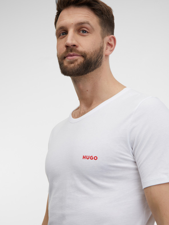 HUGO Bílé pánské tričko HUGO