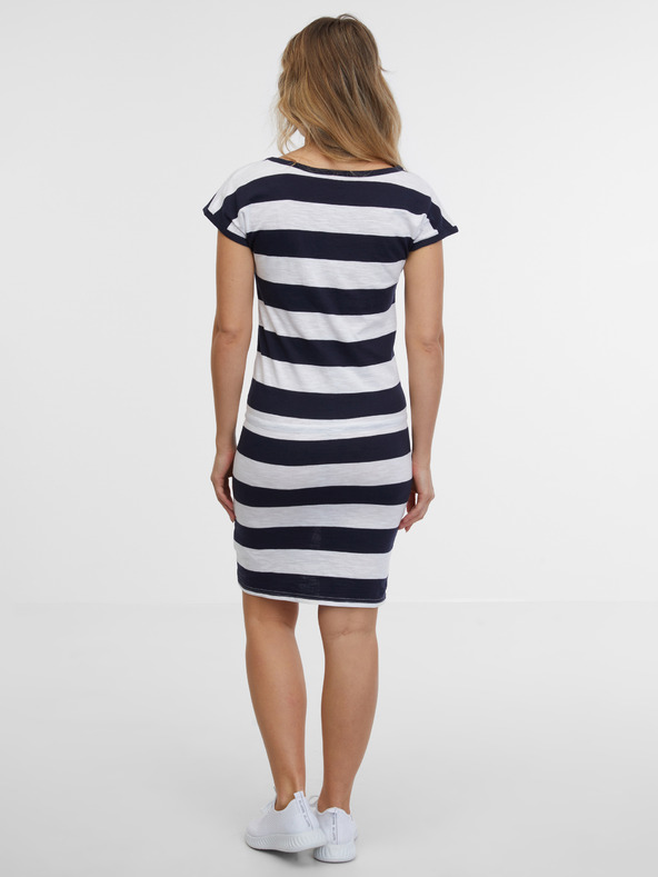 Sam 73 Bílo-modré dámské pruhované šaty SAM 73 Reyna