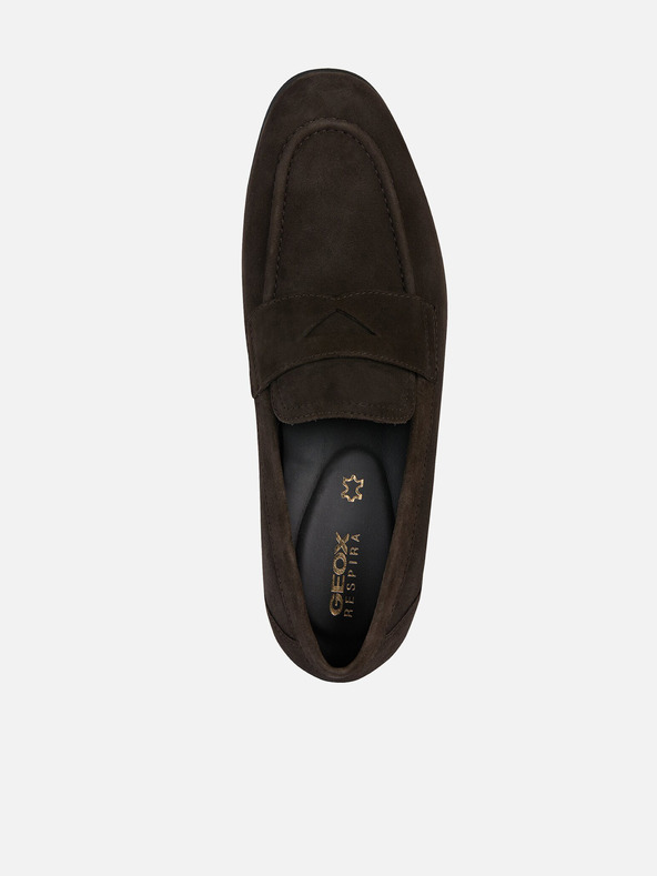 Geox Tmavě hnědé pánské mokasíny Geox Sapienza