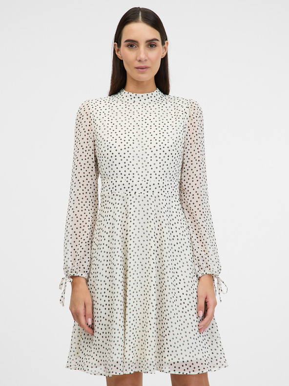 Orsay Krémové dámské šaty ke kolenům ORSAY