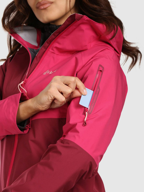 Kilpi Dámská hardshellová nepromokavá bunda Kilpi MAMBA-W Tmavě červená