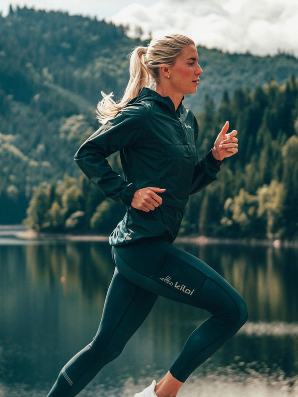 Kilpi Dámská ultralehká běžecká bunda Kilpi ANORI-W Tmavě zelená