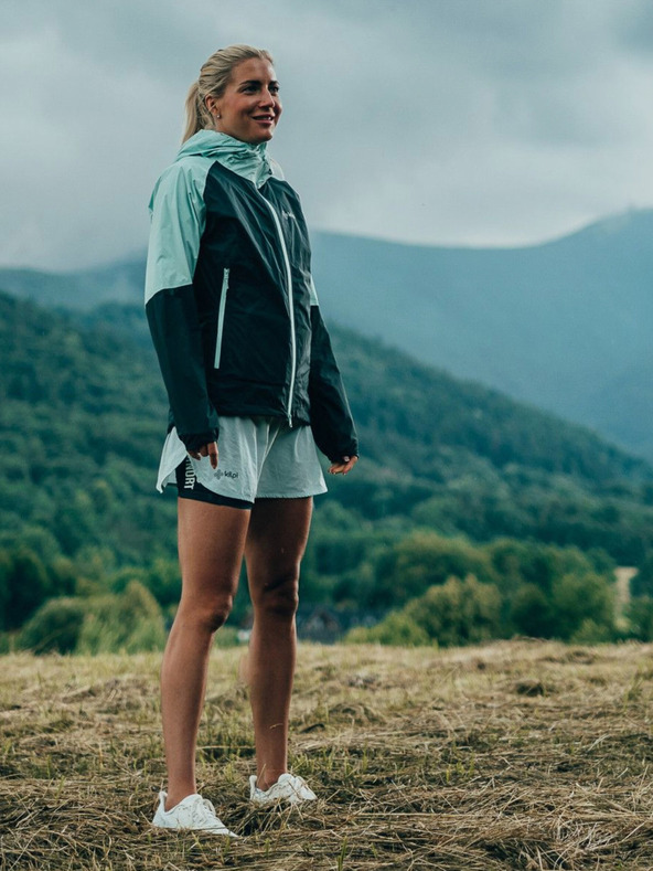 Kilpi Dámská hardshellová outdoorová bunda Kilpi HURRICANE-W Tmavě zelená