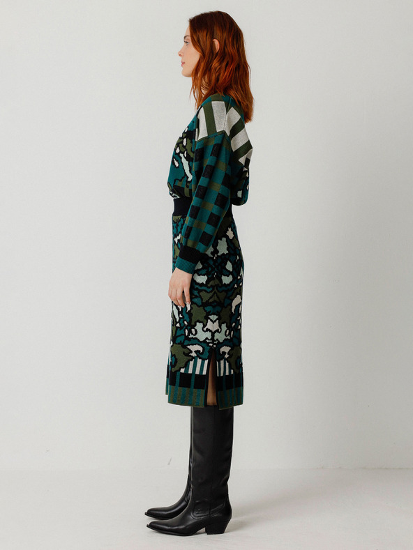 SKFK Zelená dámská květovaná sukně SKFK Falda Alda