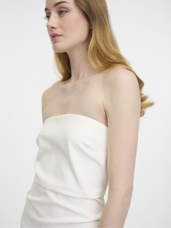 Orsay Krémové dámské midi šaty ORSAY