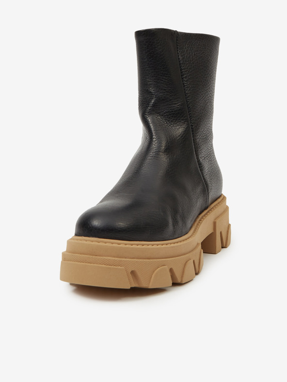 Steve Madden Černé kožené kotníkové boty Steve Madden Maryann