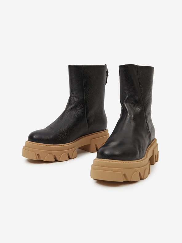 Steve Madden Černé kožené kotníkové boty Steve Madden Maryann