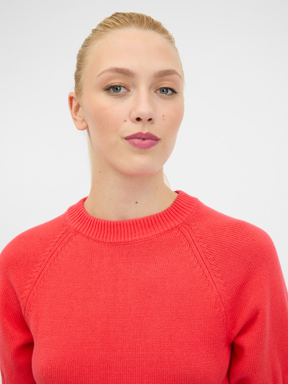 Orsay Červený dámský svetr s krátkým rukávem ORSAY