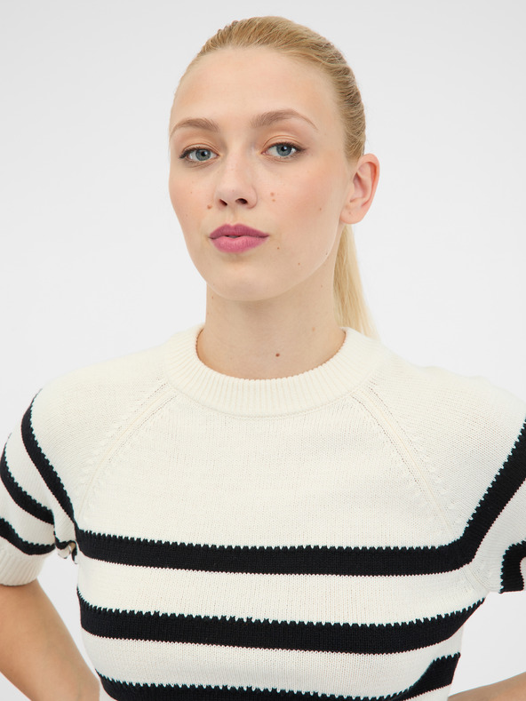 Orsay Krémový dámský svetr s krátkým rukávem ORSAY