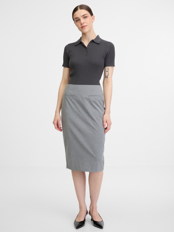 Orsay Tmavě šedé dámské tričko s krátkým rukávem ORSAY