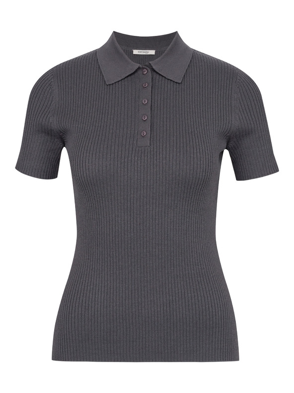 Orsay Tmavě šedé dámské tričko s krátkým rukávem ORSAY