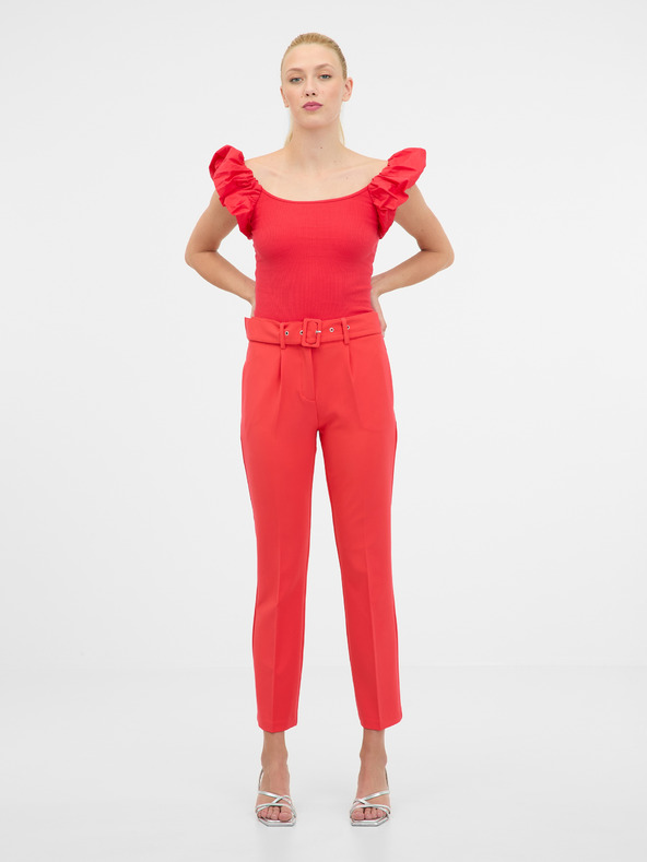 Orsay Červené dámské tričko s krátkým rukávem ORSAY