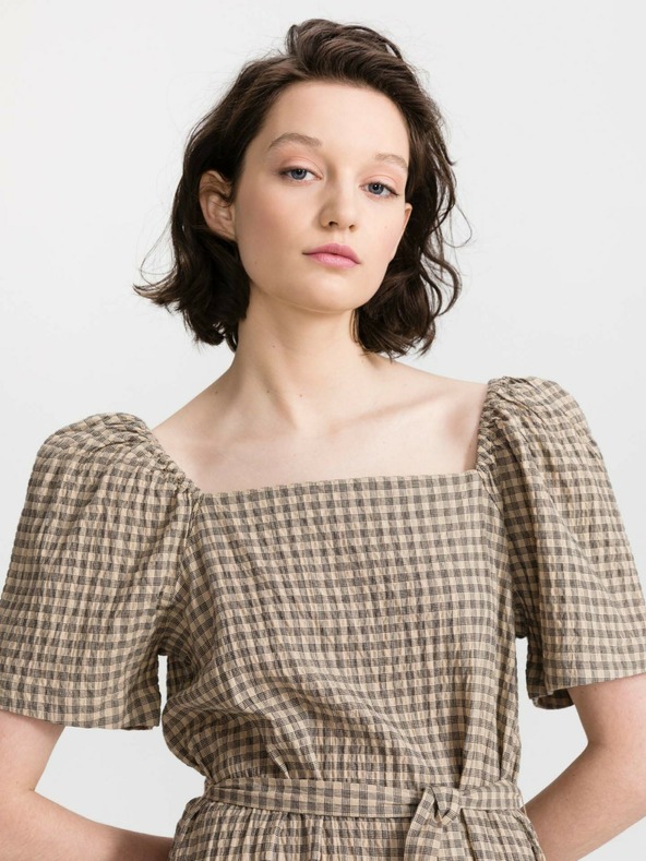 Levi's® Hnědé dámské midi šaty Levi's® Bailey