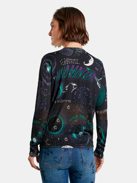 Desigual Černý dámský vzorovaný svetr Desigual Toronto