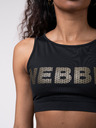 Nebbia Černý dámský sportovní cropped top Nebbia