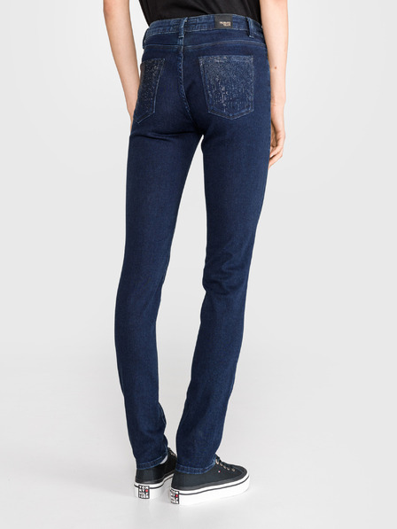 Trussardi Jeans Modré dámské straight fit džíny Trussardi Jeans