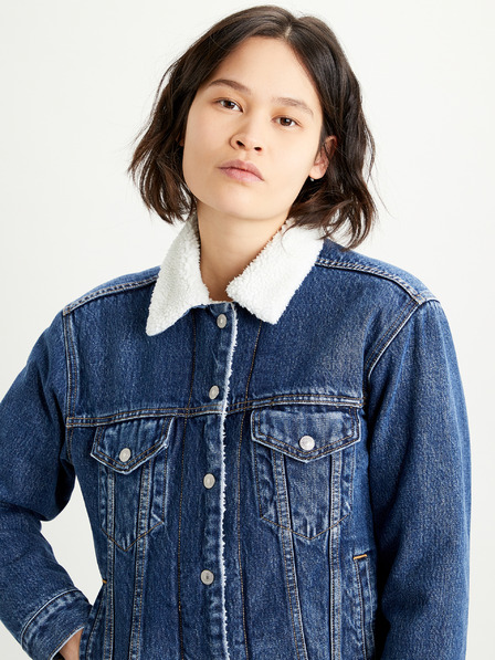 Levi's® Modrá dámská džínová bunda s umělým kožíškem Levi's®