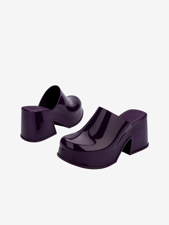 Melissa Fialové dámské pantofle na podpatku Melissa Mia